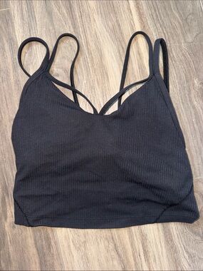 Black Strappy Ribbed Top